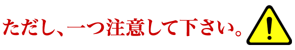 ただし、一つ注意して下さい。